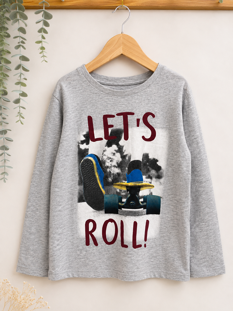 T-shirt manches longues garçon Monoprix Kids gris 6 ans mi-saison