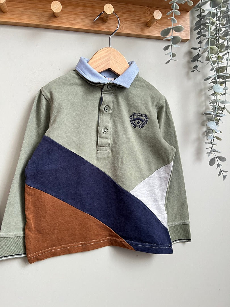 Polo manches longues garçon Tao Tape à l'oeil - 4 ans - Vert