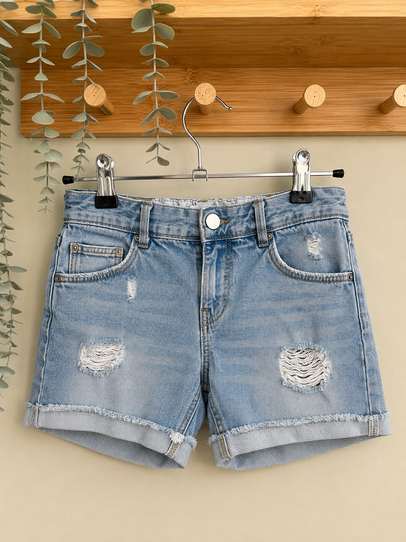 Short en jean Name It 8 ans bleu clair délavé été fille