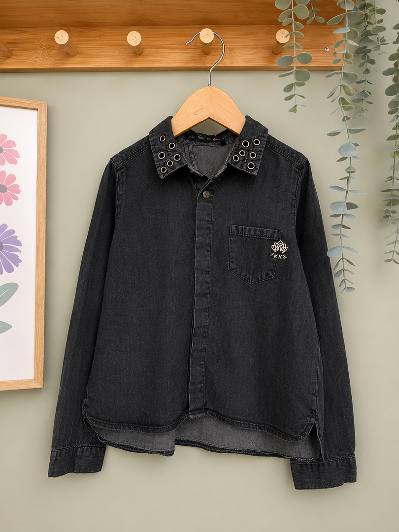 Chemise Fille Ikks 6 Ans Gris Manches Longues Mi-saison