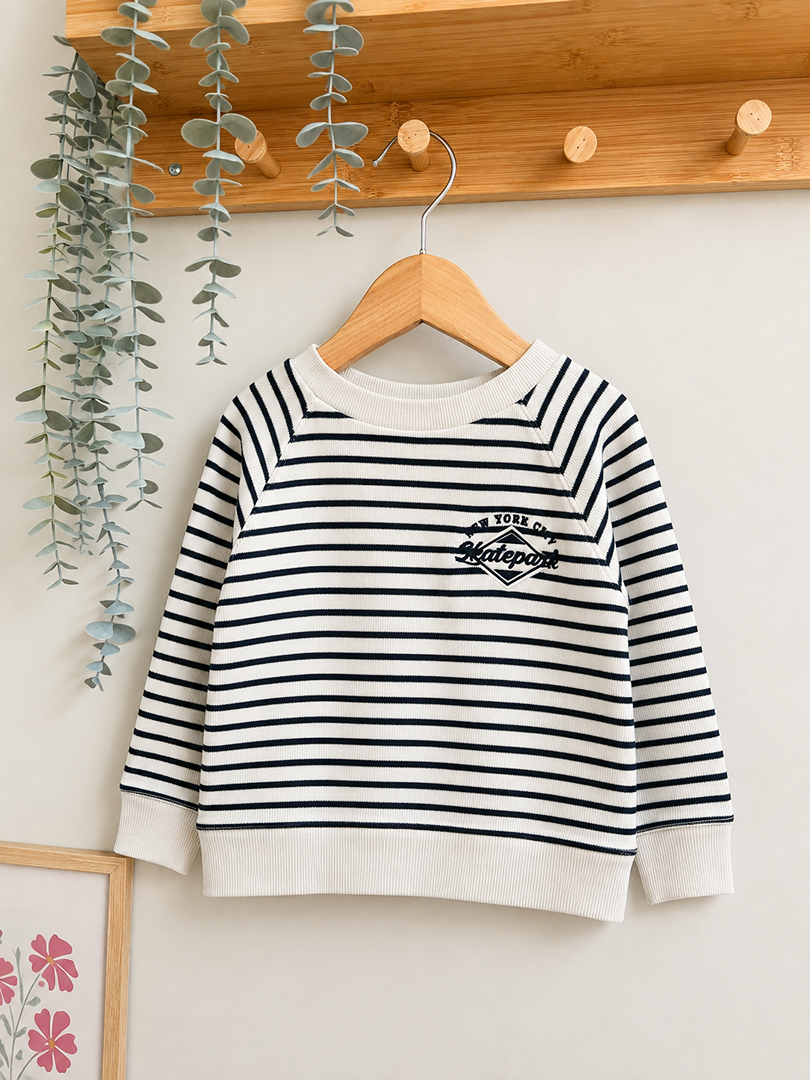 Sweat pull rayé garçon Tao Tape à l'œil 3 ans hiver