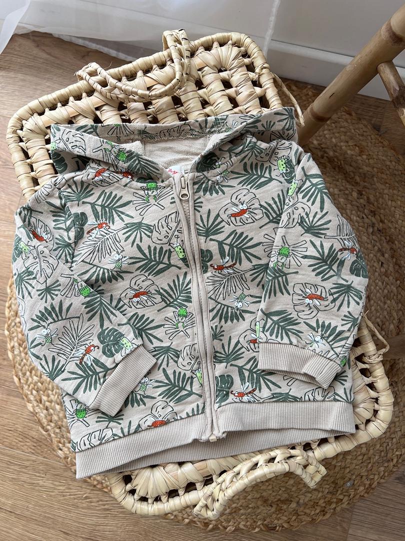 Sweat gilet zippé garçon Du Pareil au Même Dpam 18 mois beige tropical