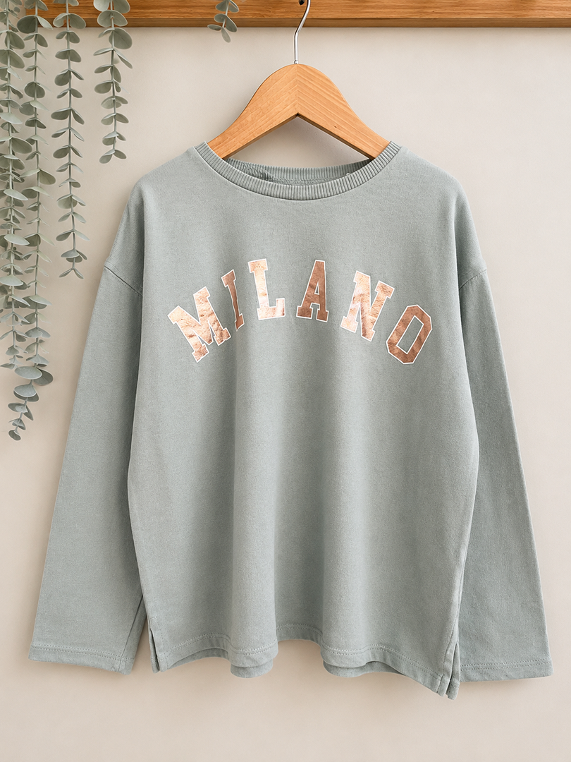 Sweat léger vert Zara 5 ans fille manches longues mi-saison