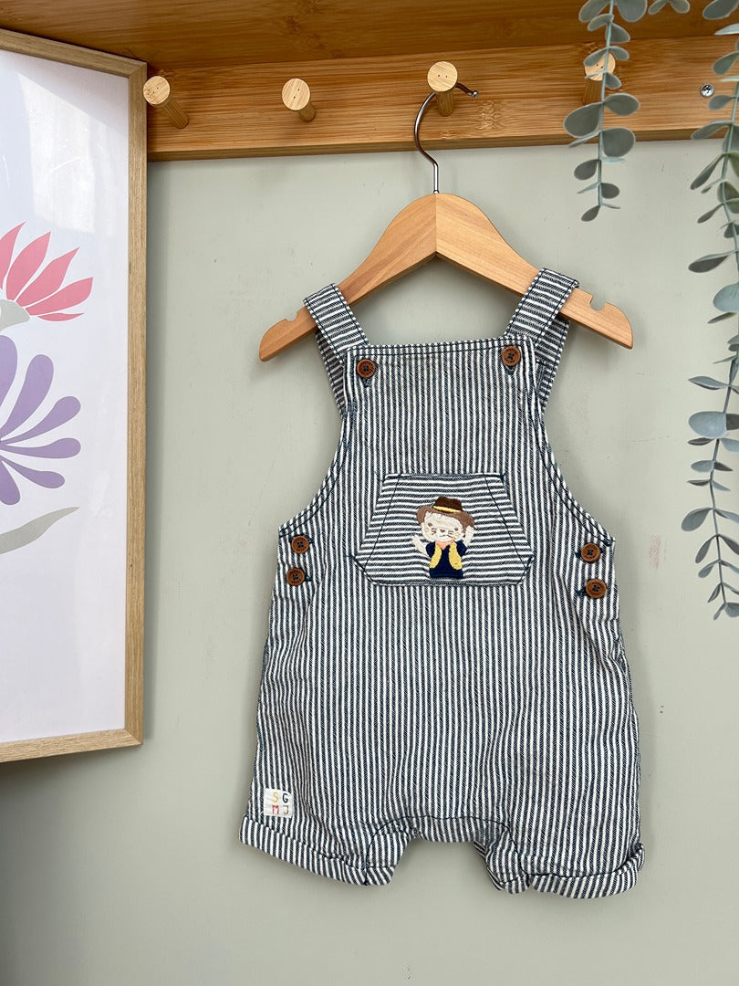 Salopette short à rayures bébé garçon été Sergent Major - 9 mois - rayé blanc bleu