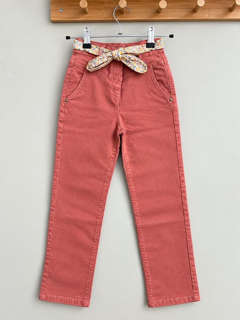 Pantalon jean Mom fille Tape à l'oeil rose mi-saison 8 ans