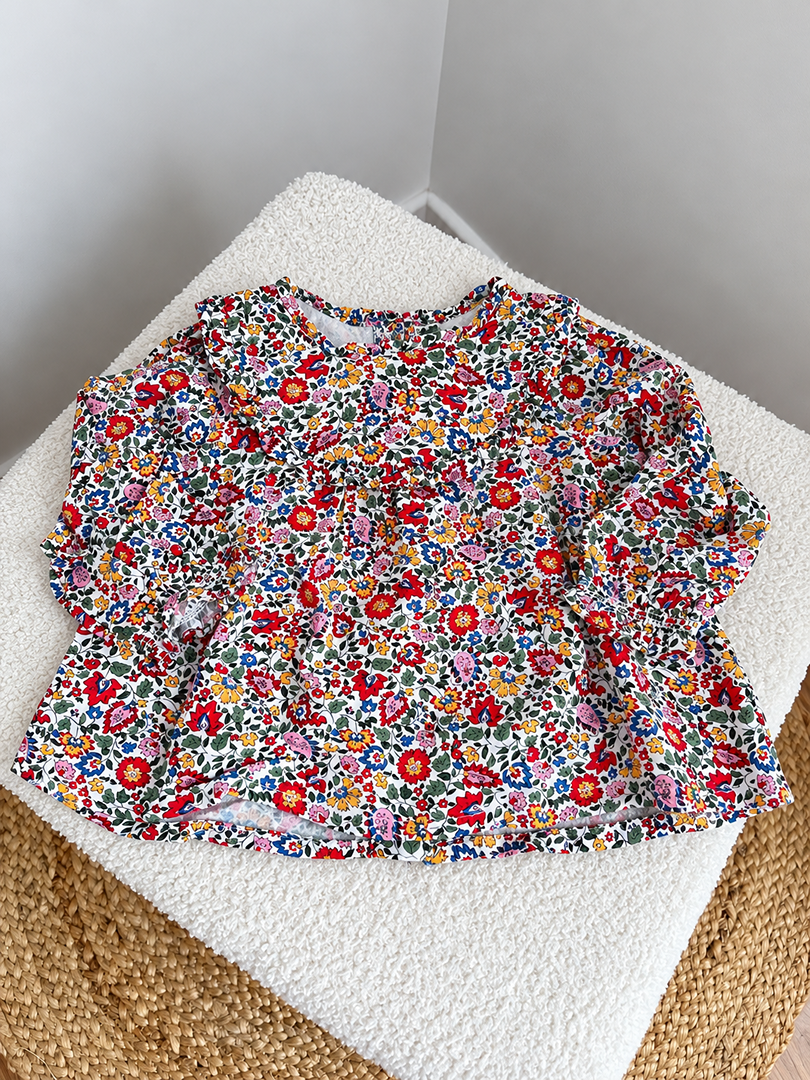 Blouse fleurie mi-saison Sergent Major fille 18 mois manches longues