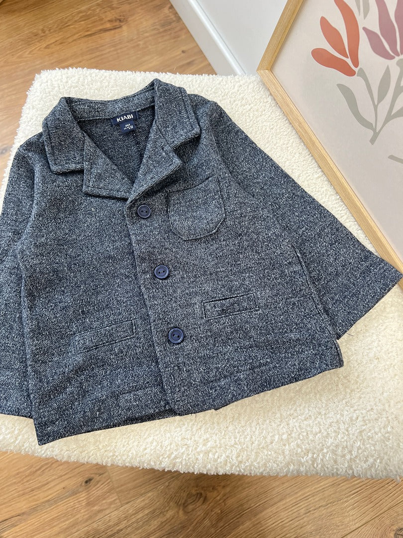 Veste blazer garçon Kiabi - 6 mois - Gris/bleu marine chiné
