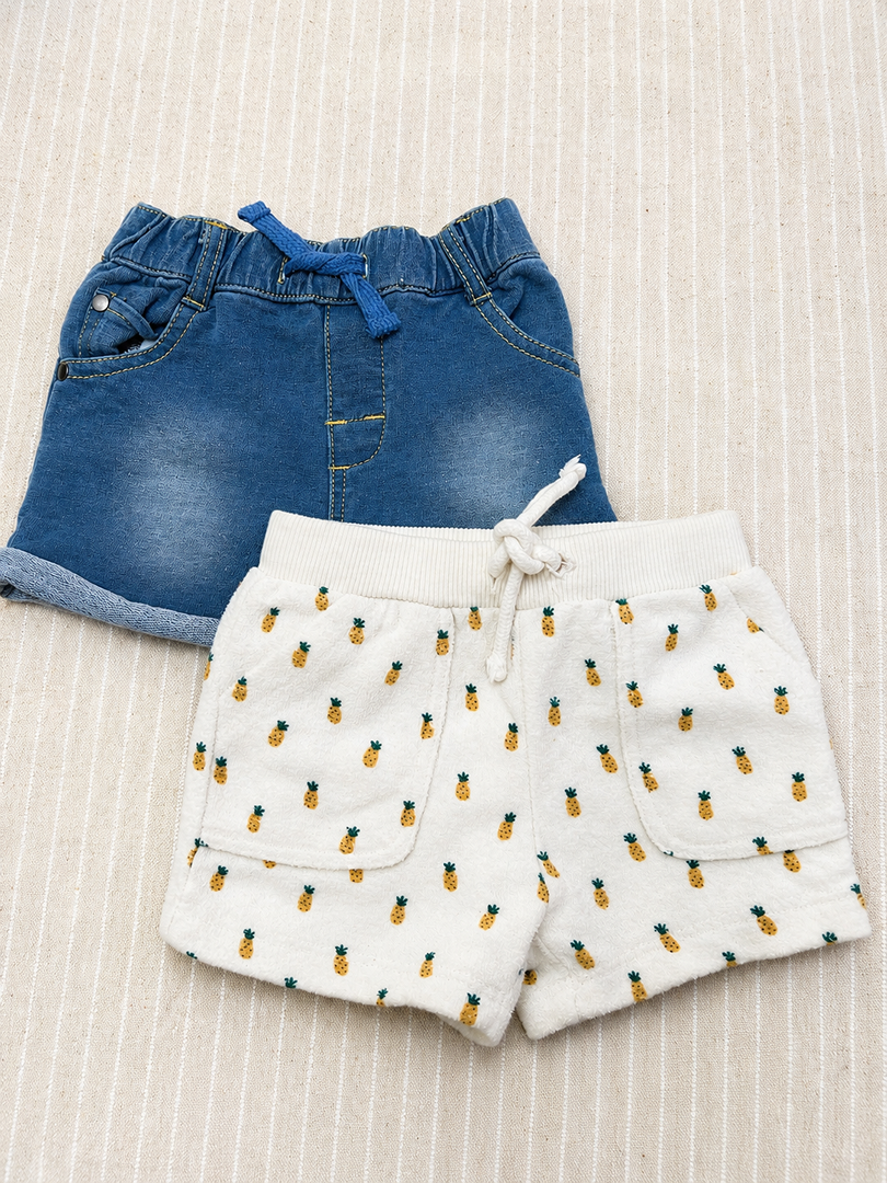 Lot de 2 shorts bébé garçon 6 mois Influx Tape à l'œil éponge jean été
