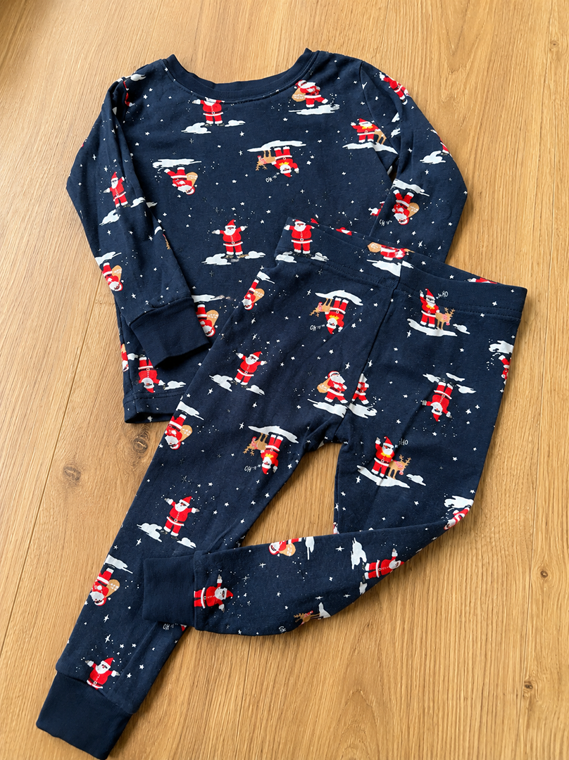 Pyjama 2 pièces jersey Noël Old Navy marine 2 ans garçon hiver manches longues