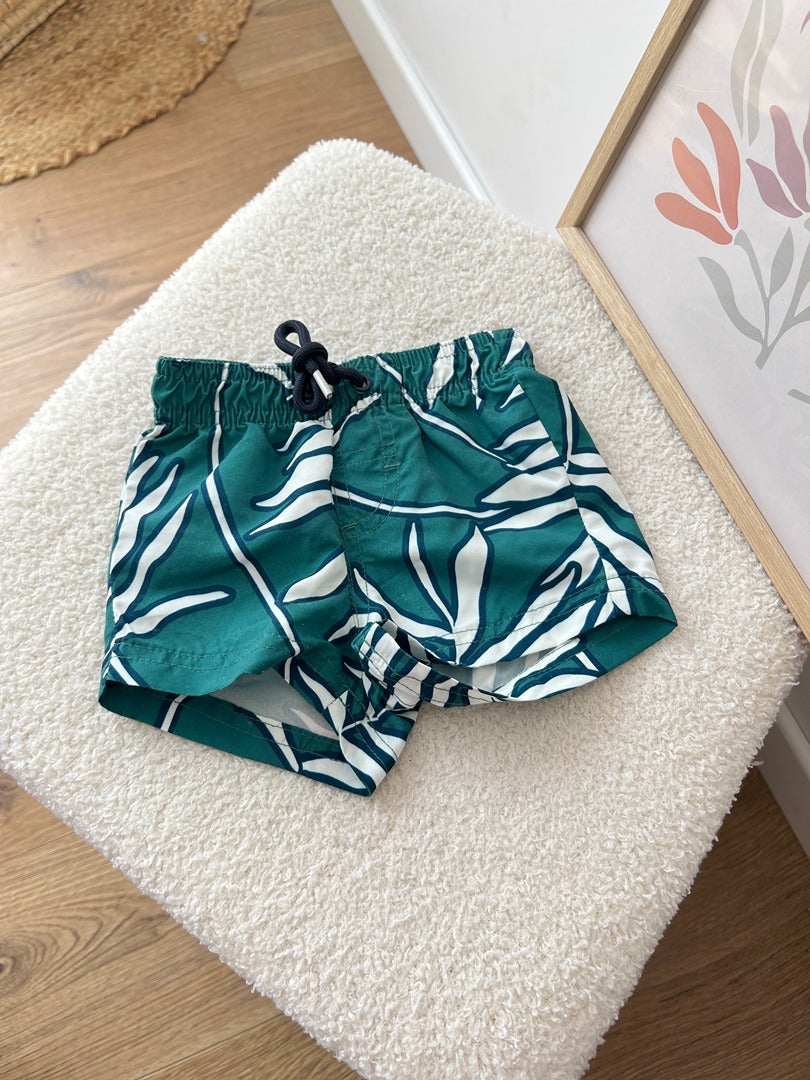 Short de bain garçon Kiabi 6 mois motif feuilles vertes