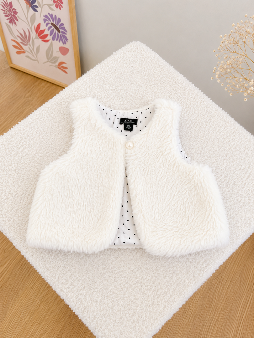 Gilet sans manches Kiabi fille blanc 3 mois hiver