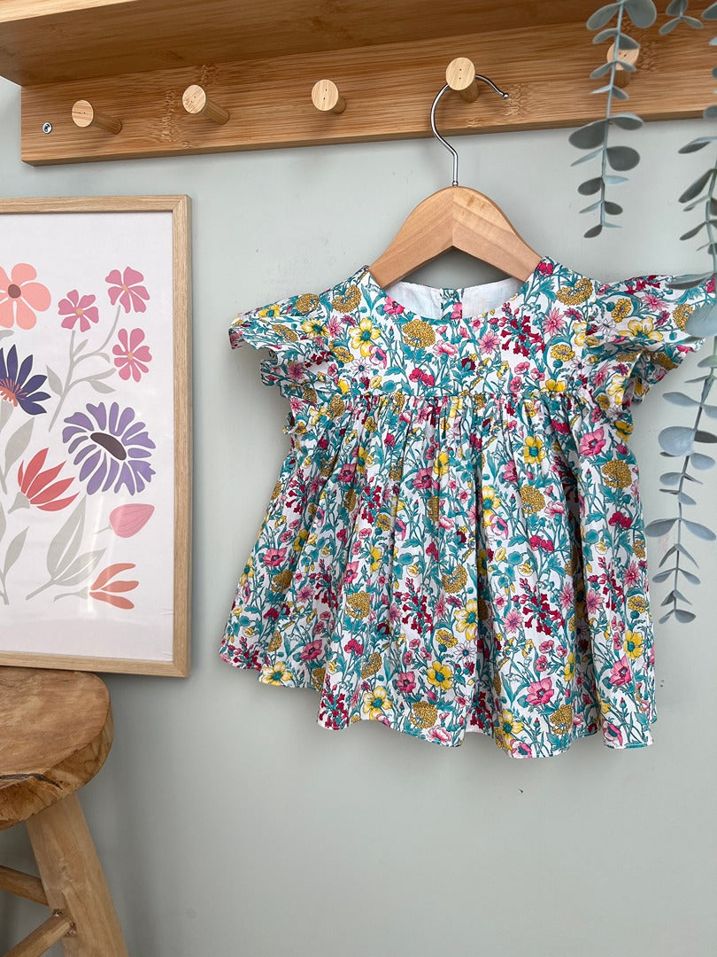Blouse fleurie style Liberty fille été Jacadi - 2 ans - Blanc