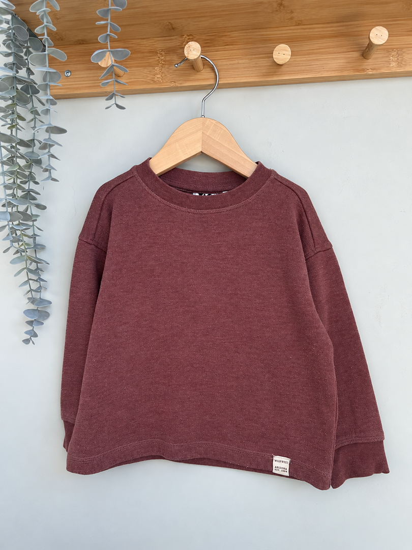 Pull t-shirt garçon Tape à l'œil bordeaux mi-saison manches longues 3 ans