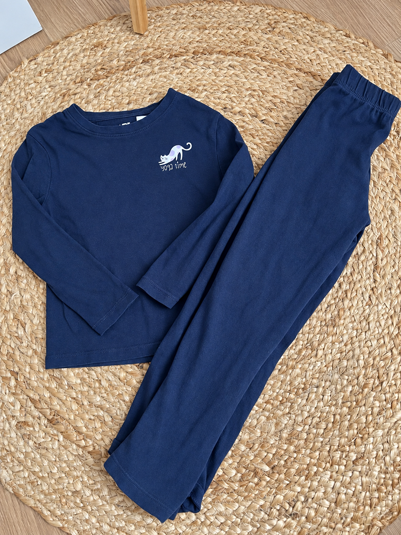 Pyjama 2 pièces jersey fille La Redoute bleu marine manches longues mi-saison 4 ans