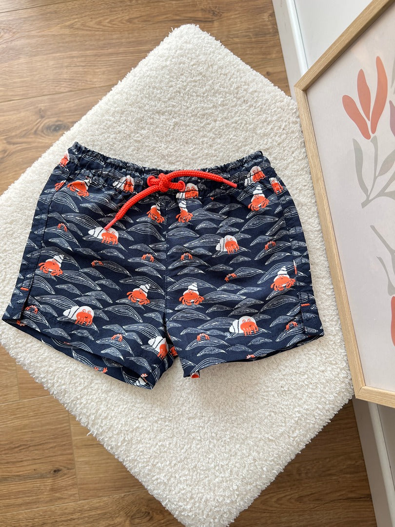 Short de bain garçon Tape à l'oeil 9 mois bleu marine été crabe