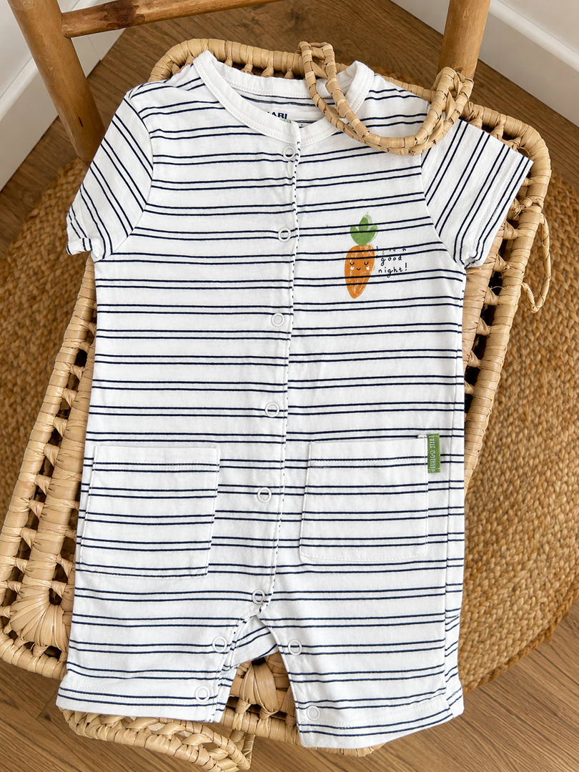 Barboteuse combishort Kiabi 12 mois garçon mixte blanche manches courtes fille ou garçon