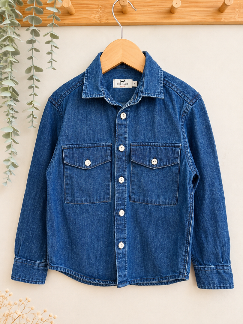 Chemise en jean Cyrillus garçon 6 ans bleu manches longues