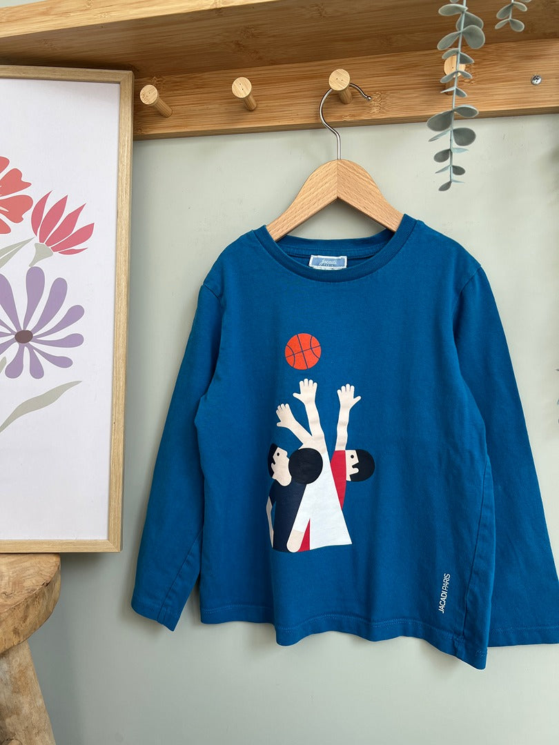 T-shirt manches longues garçon Jacadi 6 ans bleu mi-saison