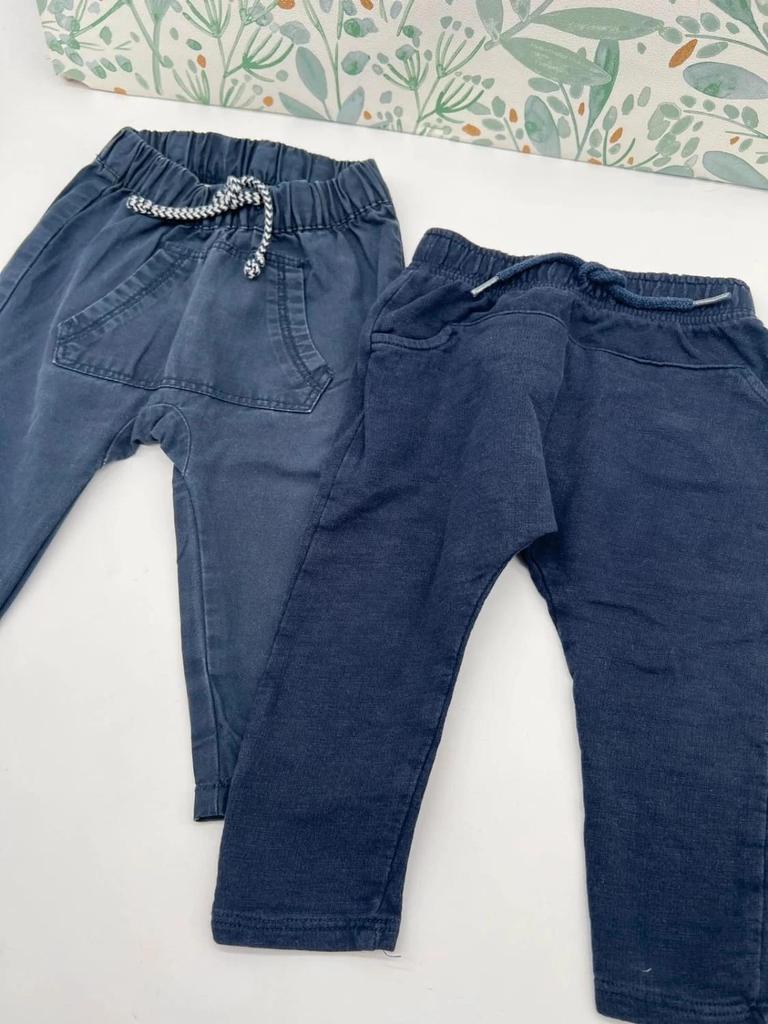 Lot 2 pantalons bleu marine garçon - Tao Vertbaudet 6 mois