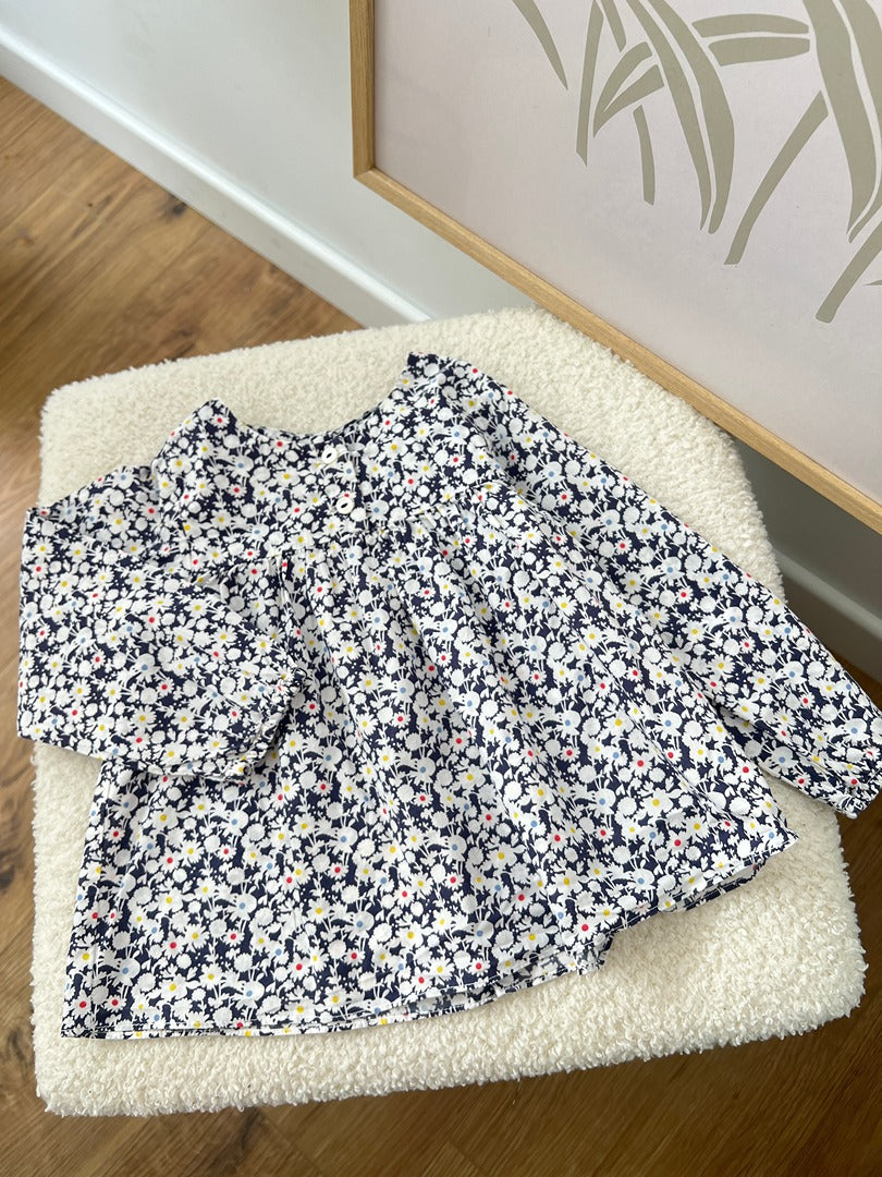 Blouse fille Jacadi - 18 mois - Bleu marine - État : Excellent