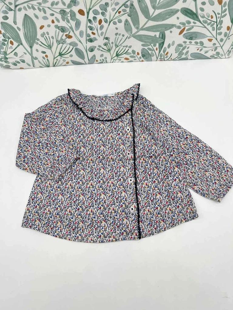 Blouse fleurie Bout’chou – douce & printanière – 9 mois Fille
