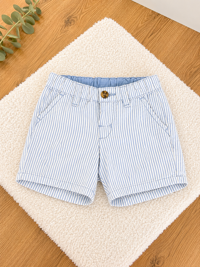 Short rayé bleu ciel garçon H&m 6 mois léger été