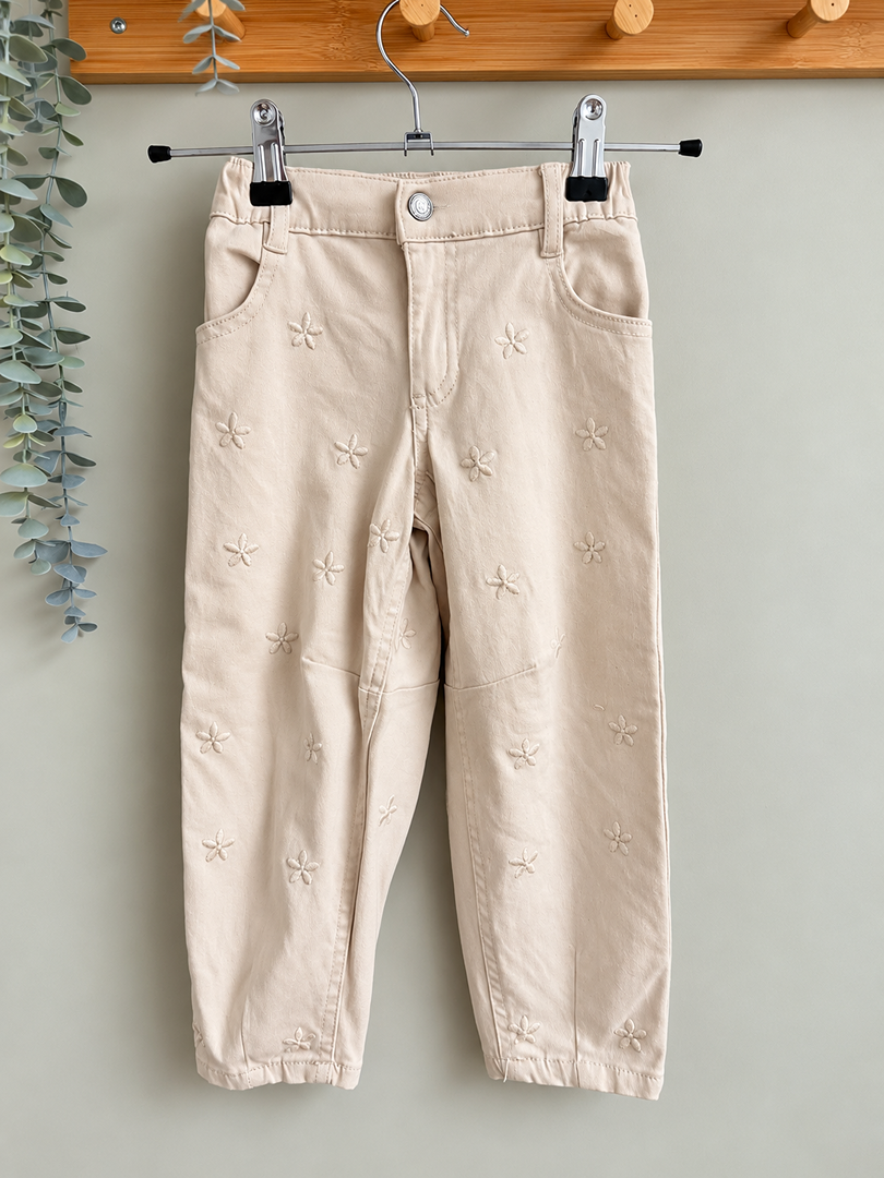 Jean mom fille Fashion Private Company beige 4 ans mi-saison