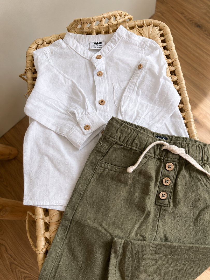 Tenue Garçon Mi-saison Tape à l'œil Kiabi 6 Mois chemise pantalon lin cérémonie