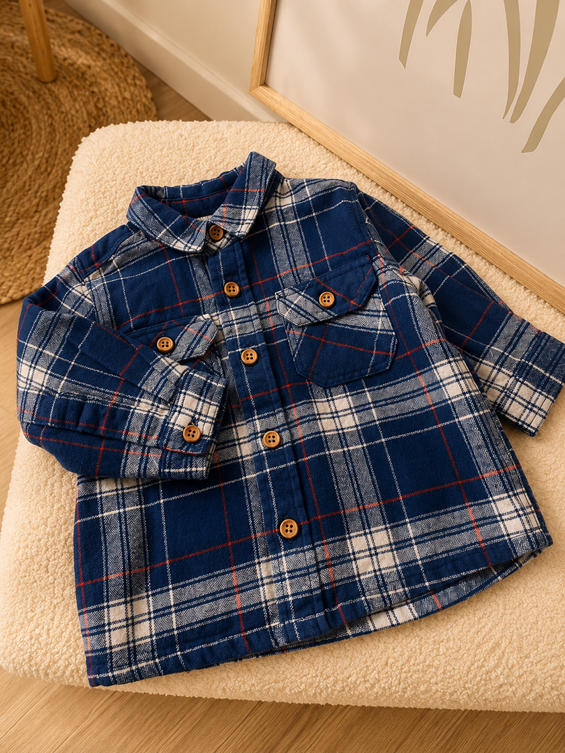 Chemise à carreaux surchemise Manches Longues Garçon Bout'chou 6 Mois Hiver