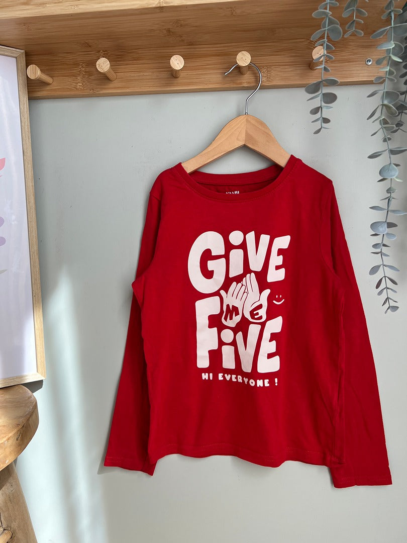 T-shirt manches longues garçon Kiabi - 8 ans - Rouge