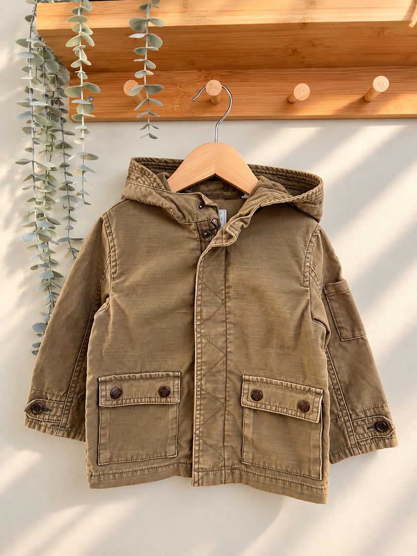 Manteau garçon Zara kaki mi-saison 2 ans