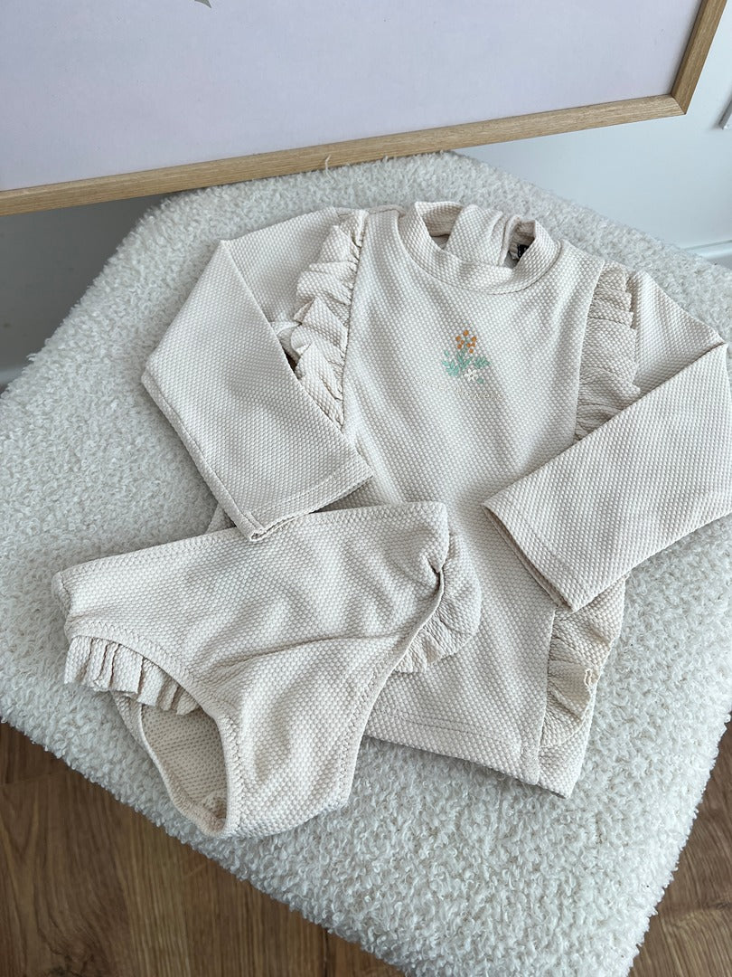 Maillot de bain 2 pièces fille anti-uv Kiabi - 6 mois - Crème