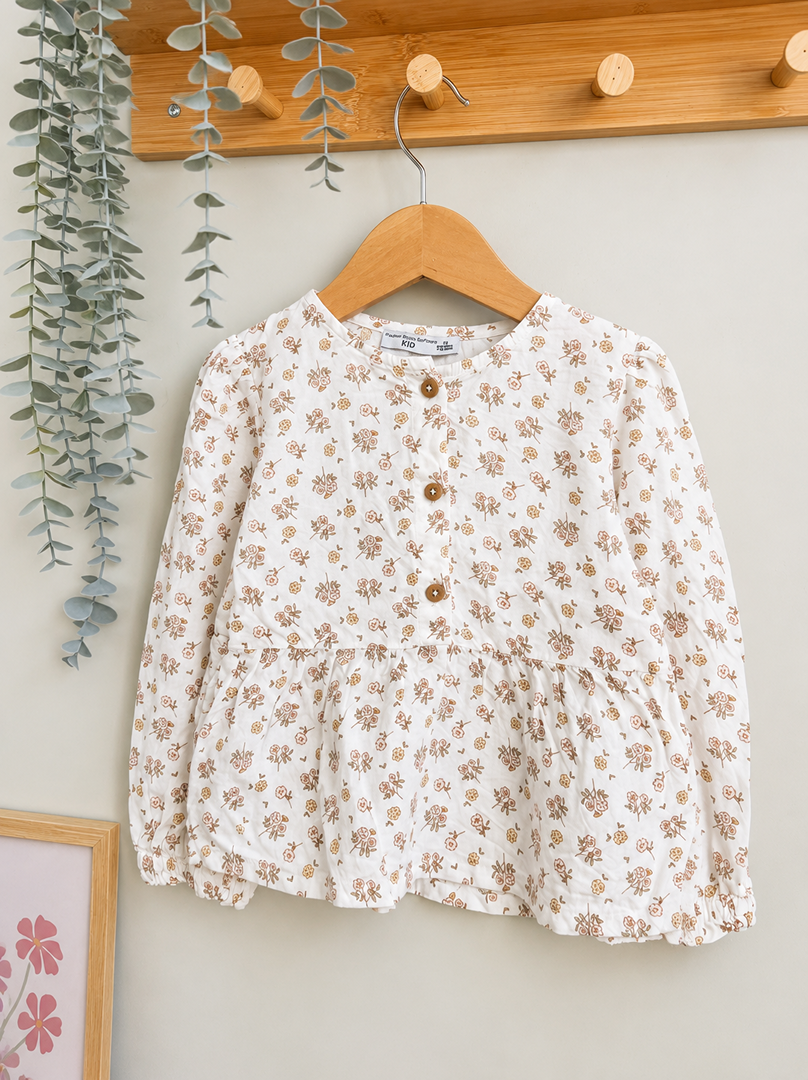 Blouse mi-saison fille Fashion Private Company 4 ans manches longues fleurie
