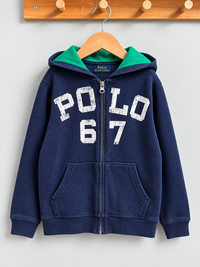 Gilet Zippé À Capuche Garçon Polo Ralph Lauren 7 Ans Hiver