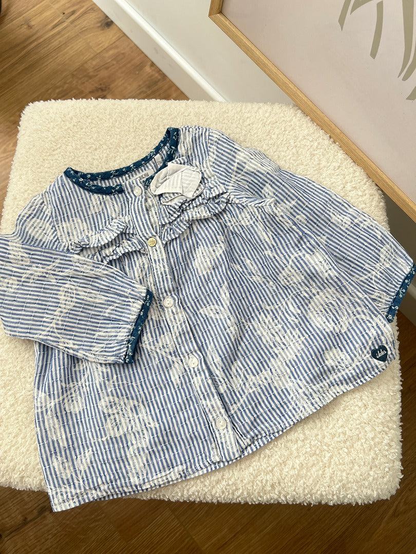 Blouse fille Ikks - 12 mois / 74cm - Bleu - État : Excellent