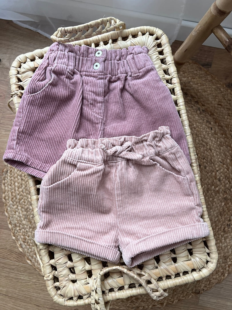 Lot 2 shorts fille velours Kiabi Vertbaudet 6 mois hiver