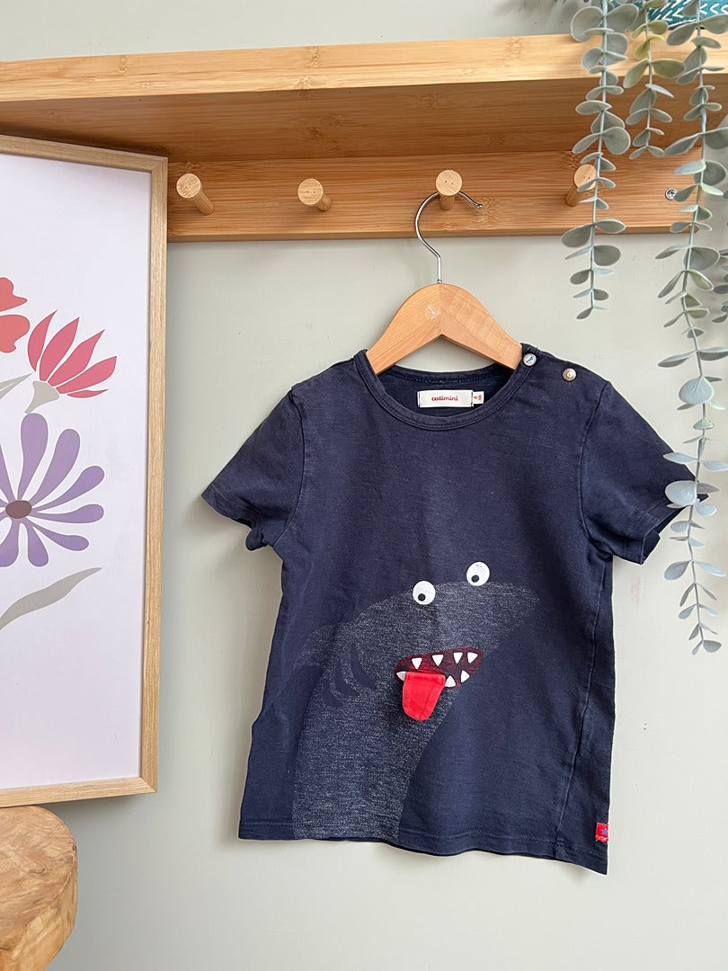 T-shirt Catimini 4 ans garçon marine requin été manches courtes