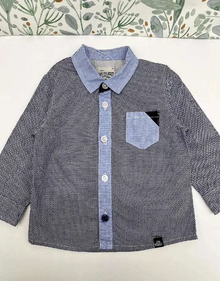 Chemise garçon - Maison Jean Bourget 12 mois - Bleu 100% coton