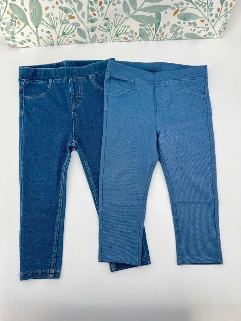 Lot 2 jeggings bleu Obaïbi et H&m 18 mois fille – Stretch & confortable