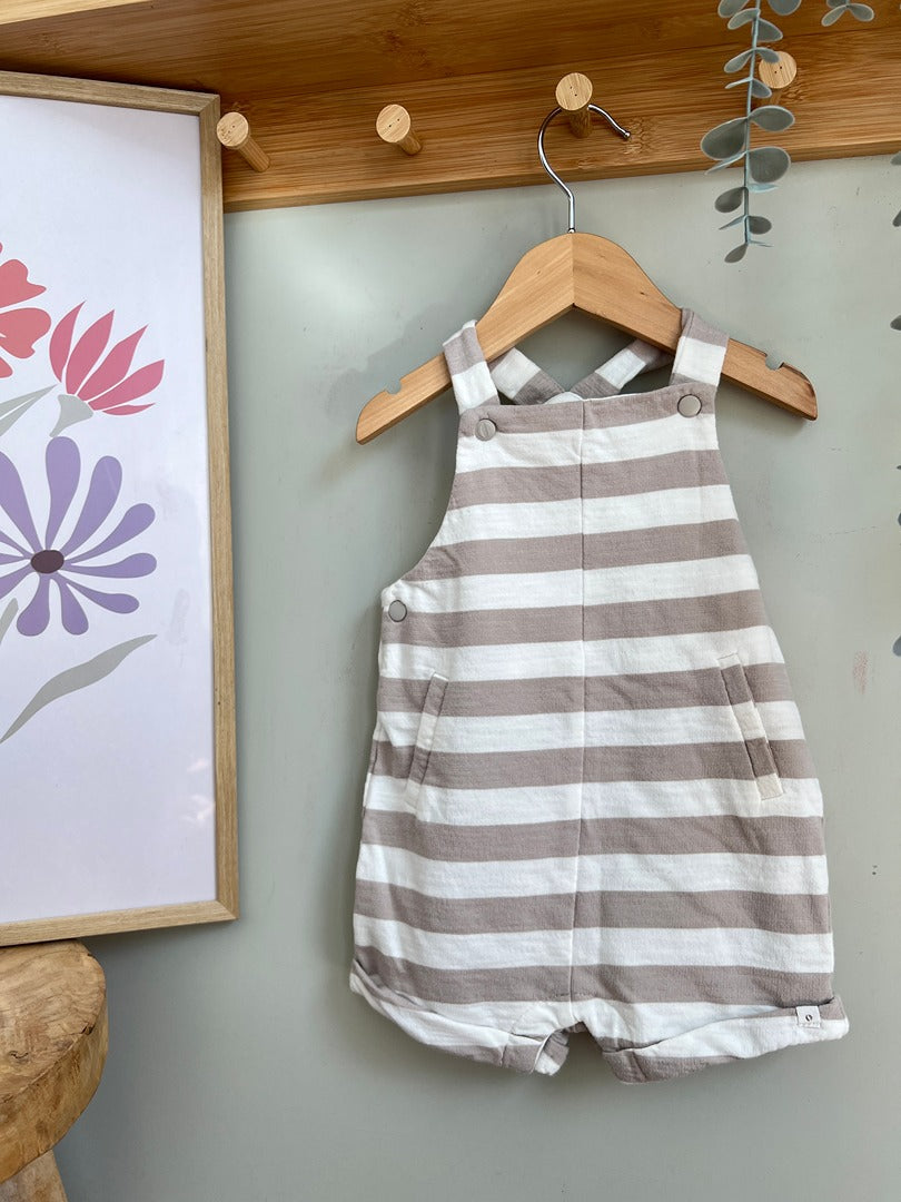 Combishort molleton Absorba rayée beige et blanc 18 mois été - garçon