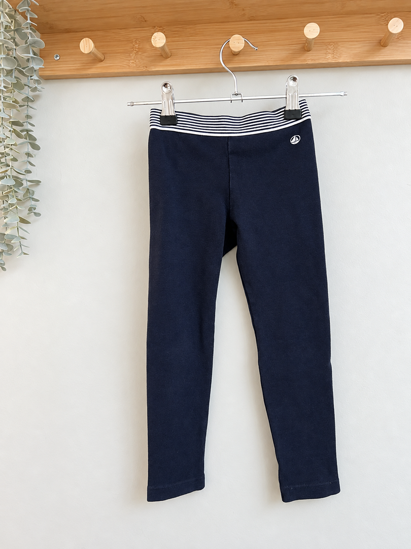 Legging fille Petit Bateau bleu marine rayé 3 ans hiver