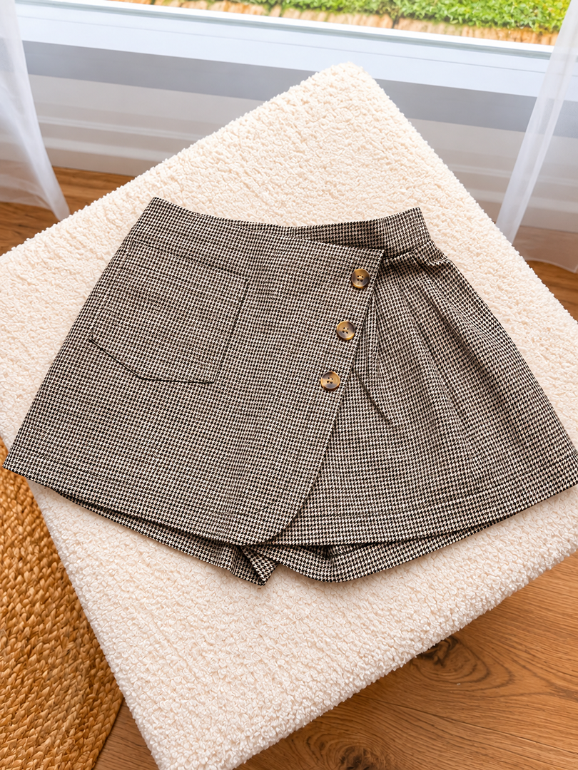 Jupe-short pied-de-poule Kiabi fille mi-saison 6 ans