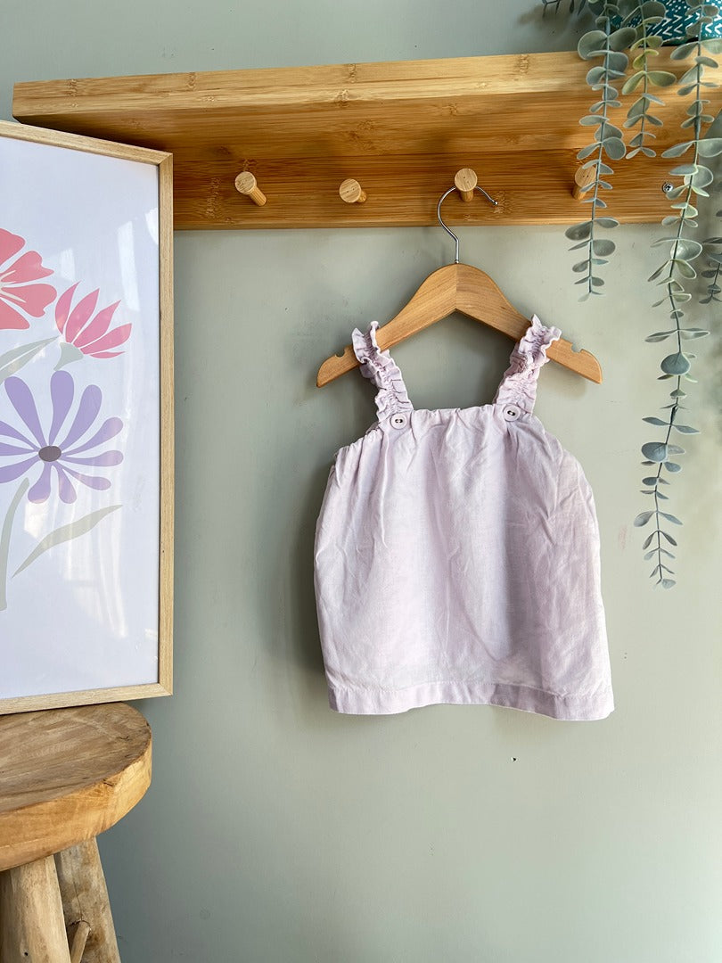 Top Kiabi fille lilas 24 mois volanté été sans manches
