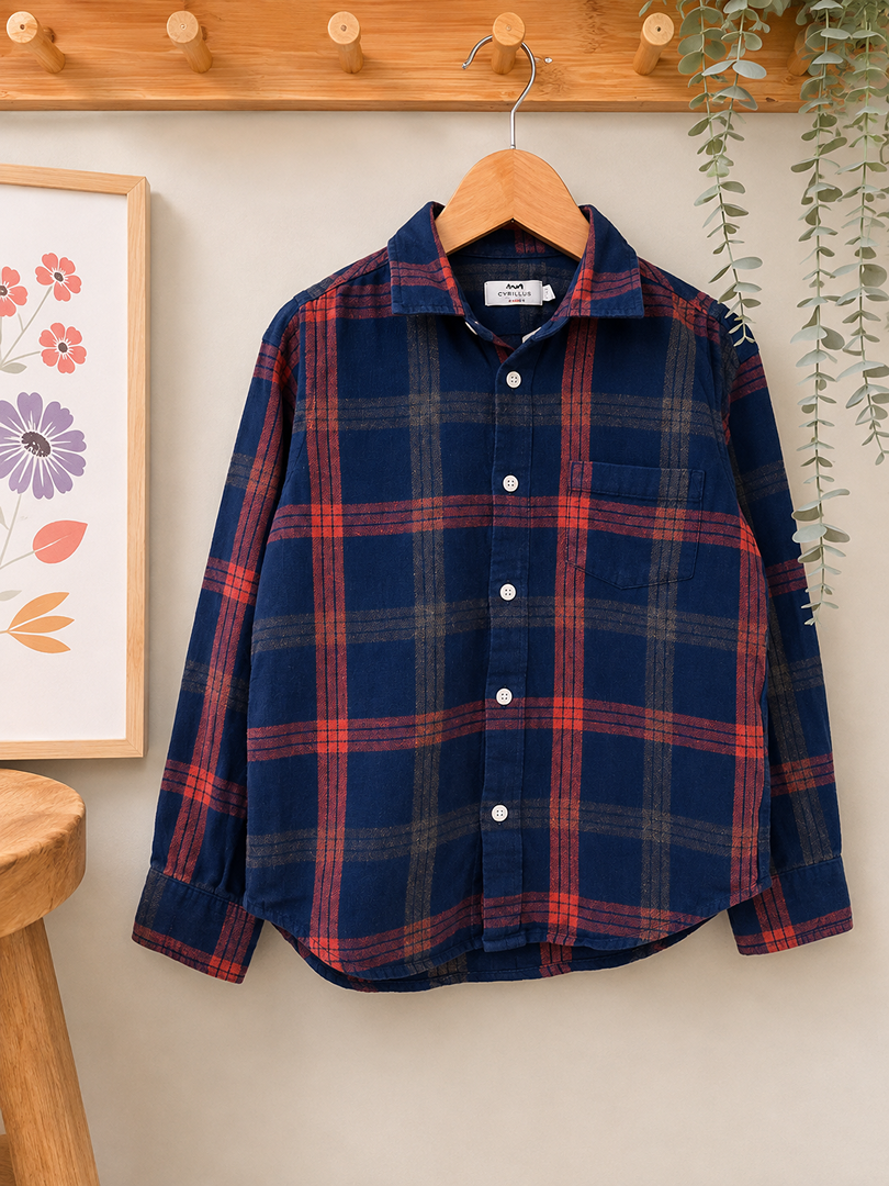 Chemise carreaux garçon Manches Longues Hiver Cyrillus 8 Ans