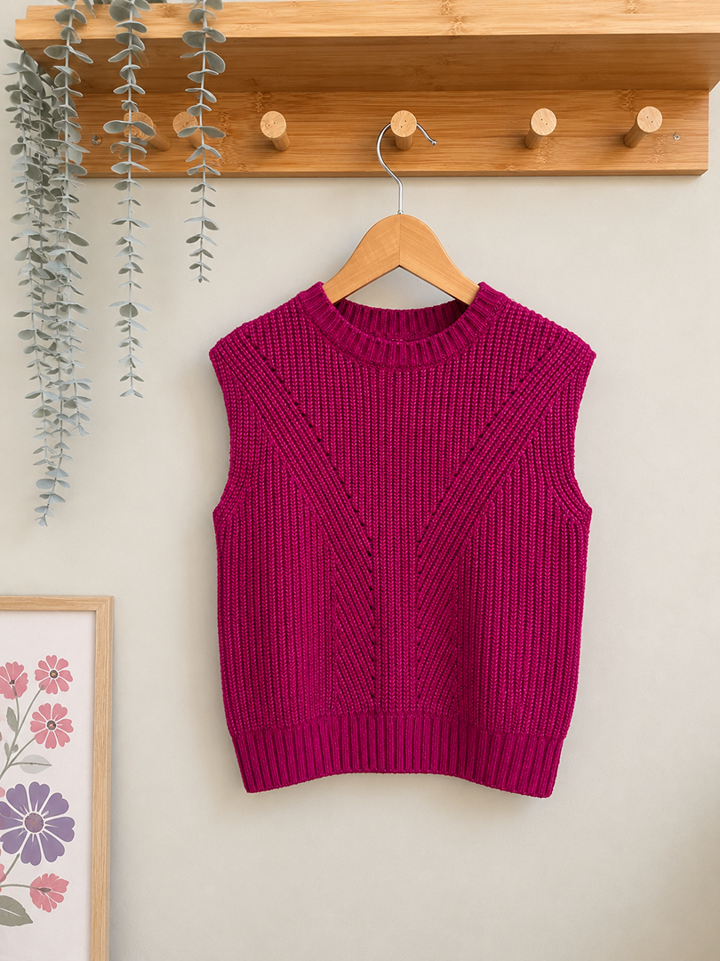 Pull sans manches fille Tape à l'œil 4 ans rose hiver