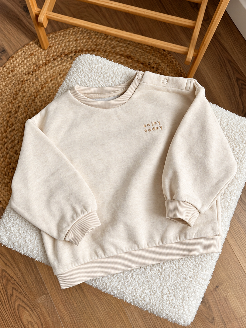 Sweat pull Kiabi beige 12 mois mi-saison manches longues garçon