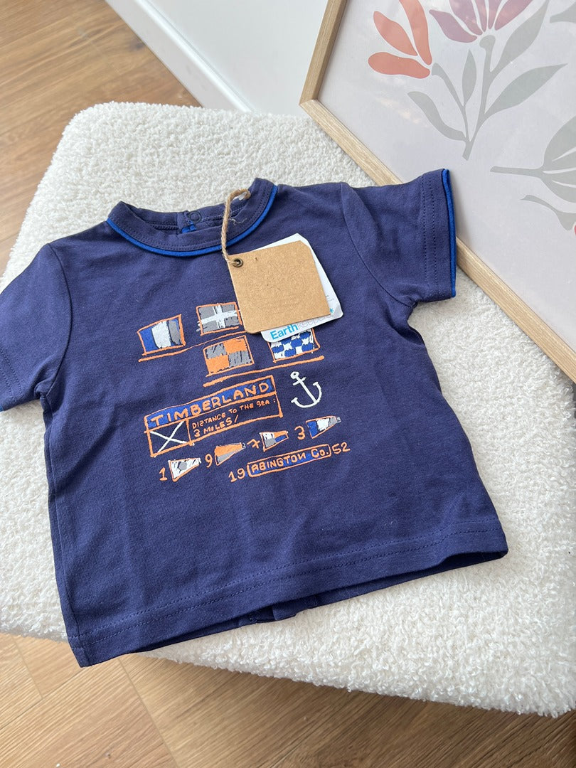 T-shirt manches courtes été garçon neuf Timberland - 3 mois - Bleu marine imprimé