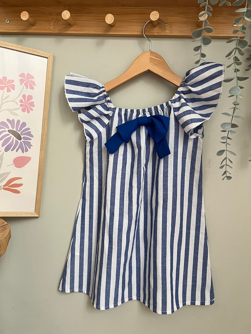 Robe rayé fille été Shein - 5 ans - Bleu & blanc