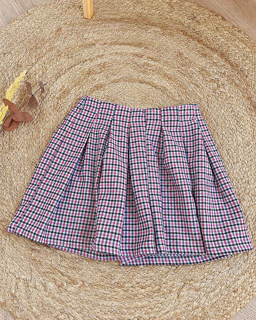 Short fille Monoprix 8 ans carreaux rouge mi-saison