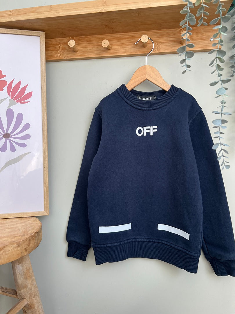 Sweat Off-white navy 6 ans garçon manches longues hiver